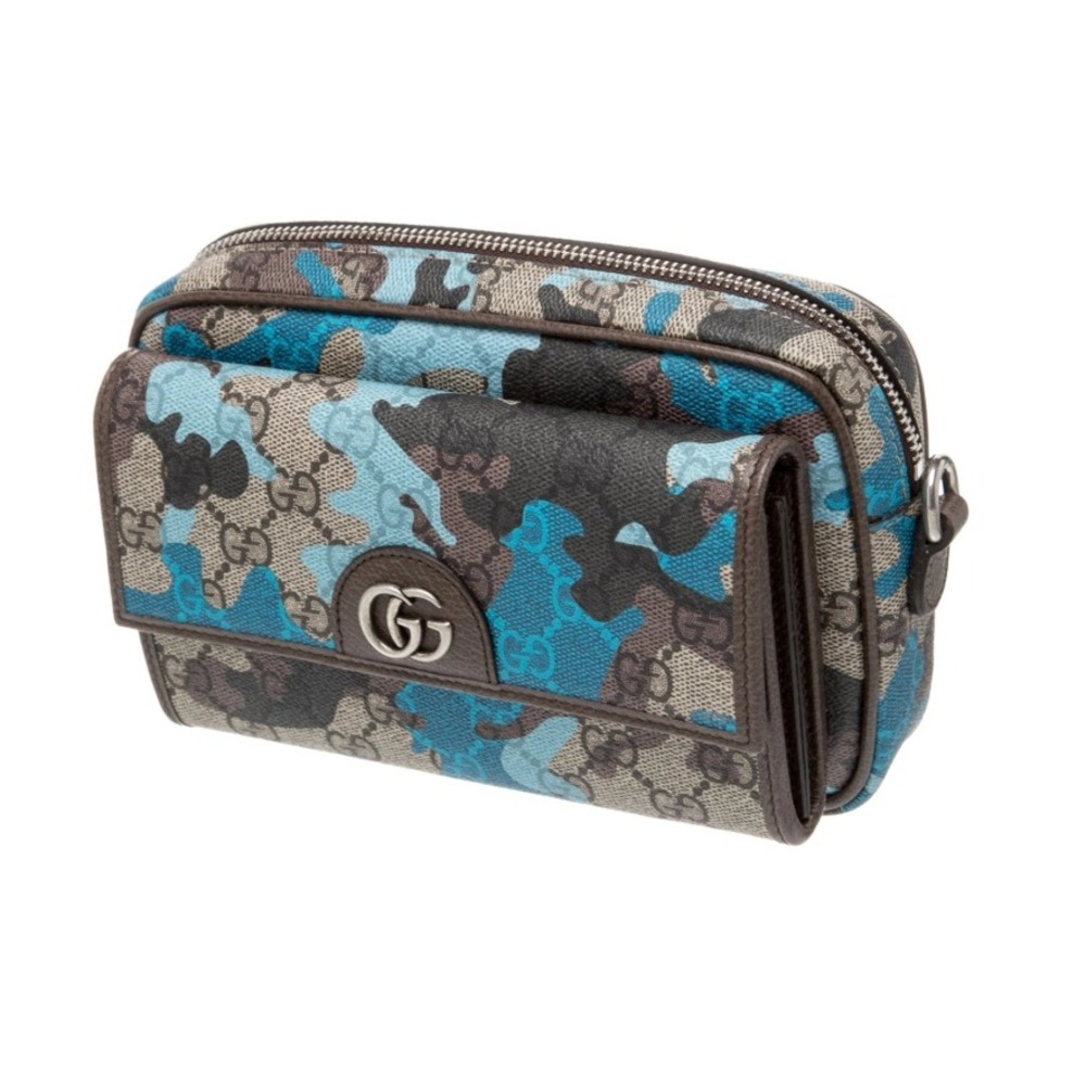 Gucci GG Icon Marble Pop Blue Camo Mini Crossbody Bag 855449 NWT